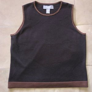NORTON MCNAUGHTON Petites Large brown knit tank